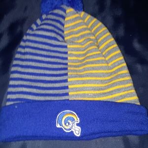 Blue and yellow striped cap